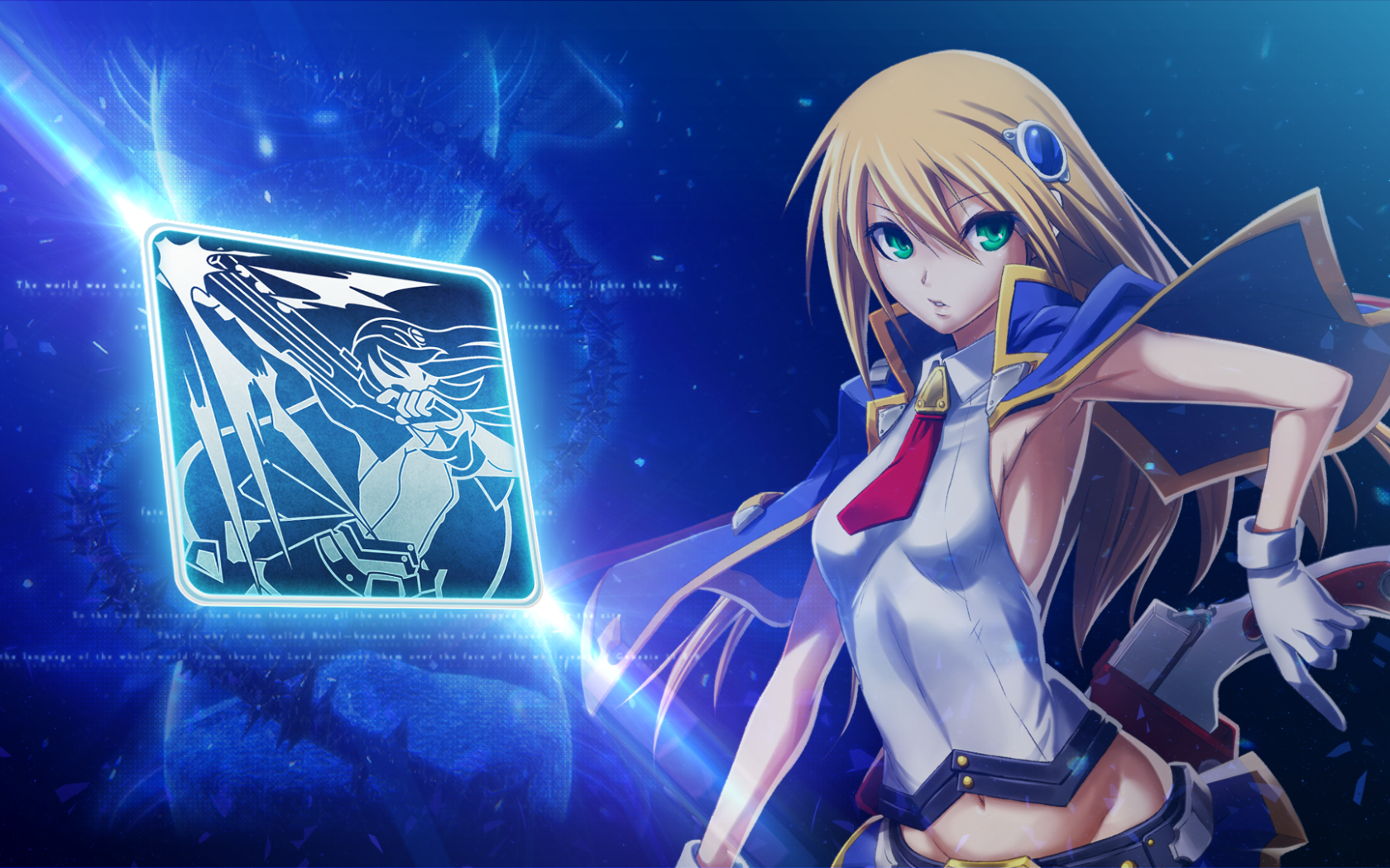 Зеленоглазая Ноэль Вермилион в игре Blazblue