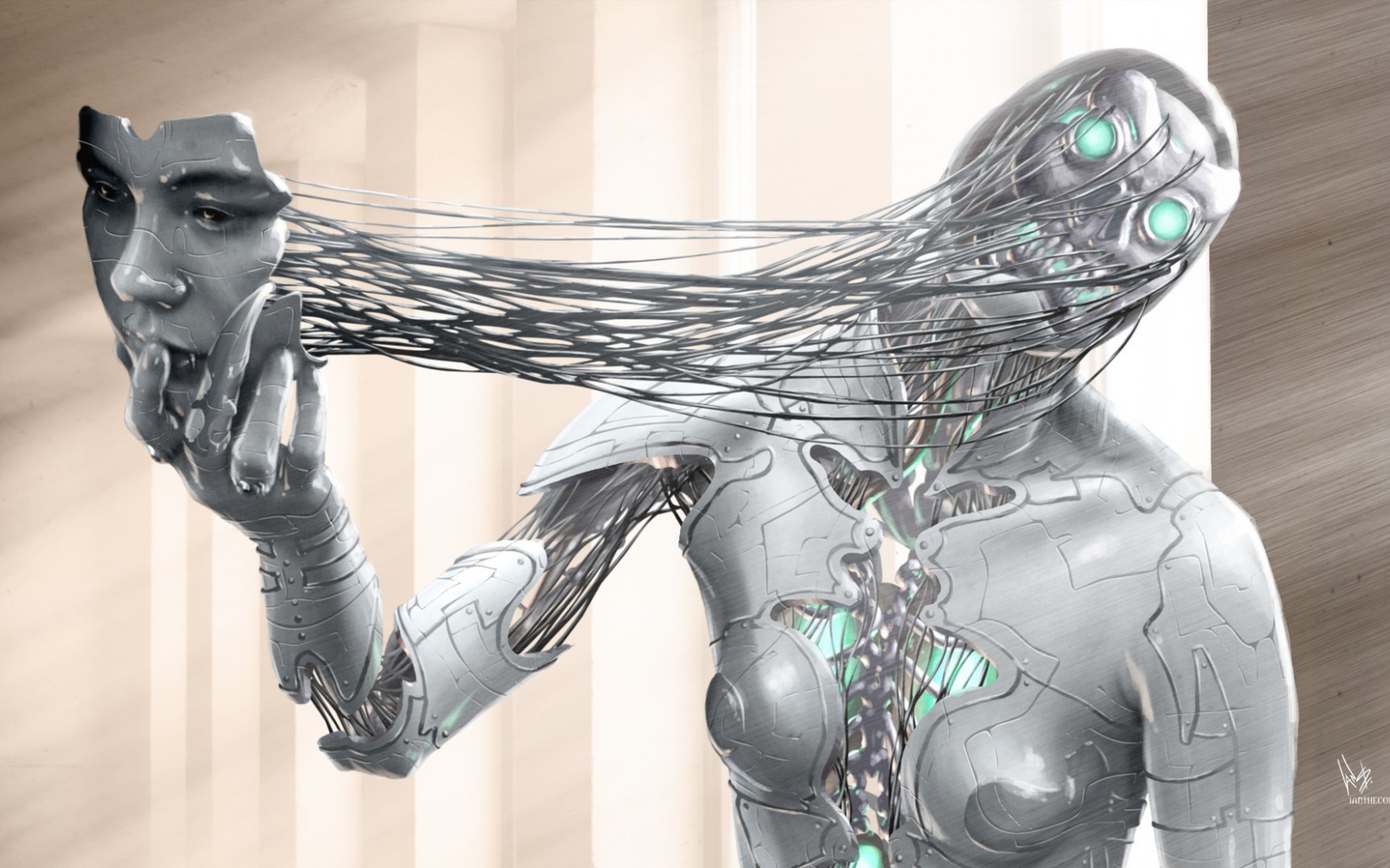 Маска робота в игре Cyberpunk 2077