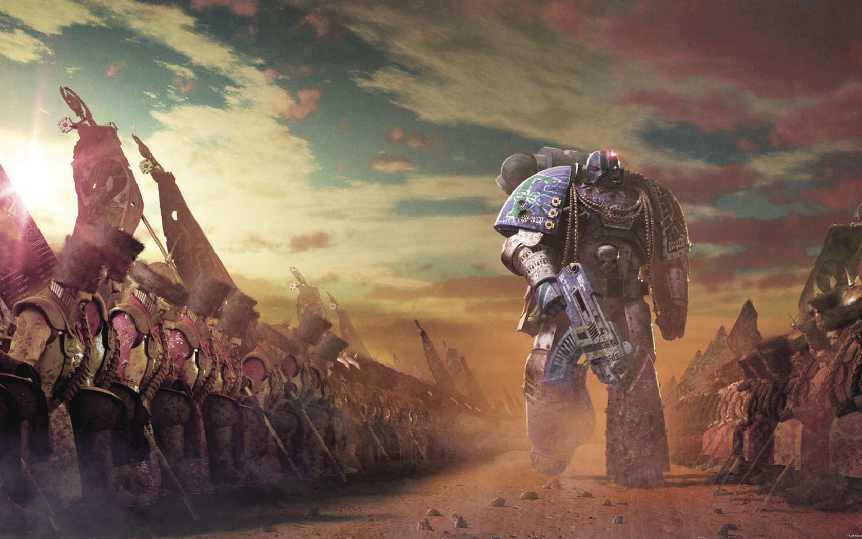 Войско готово к сражению в игре Warhammer 40000