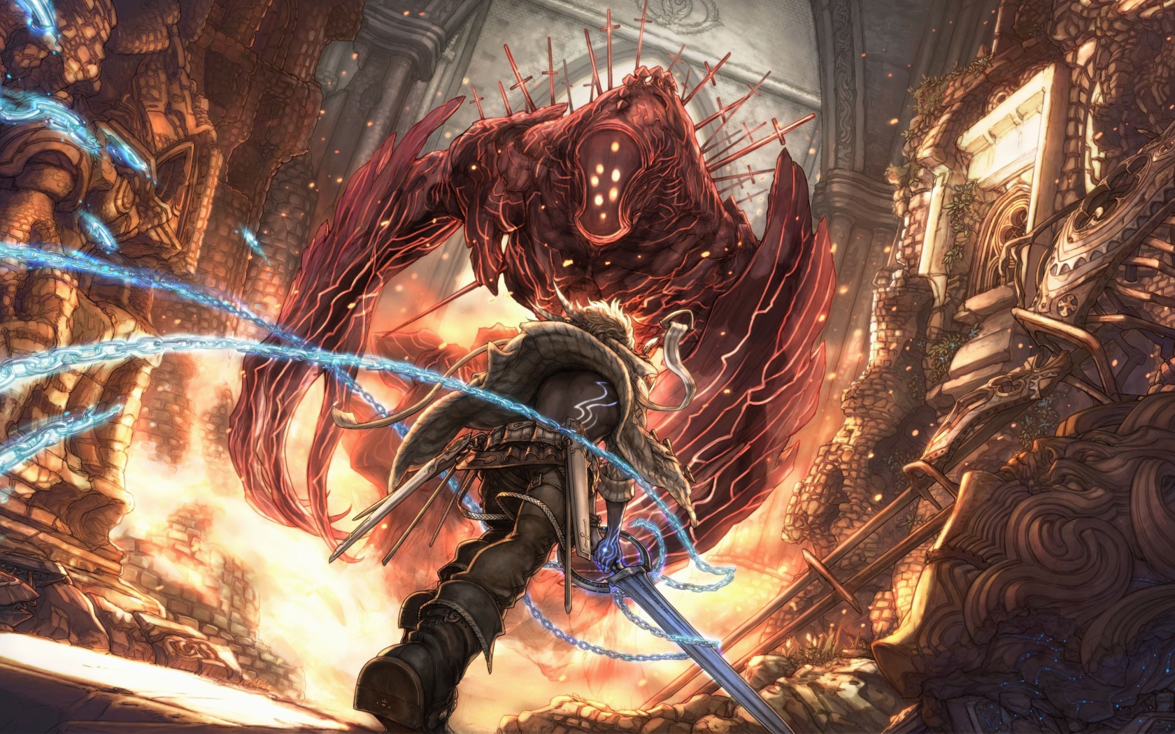 Сражение в компьютерной игре The Last Story