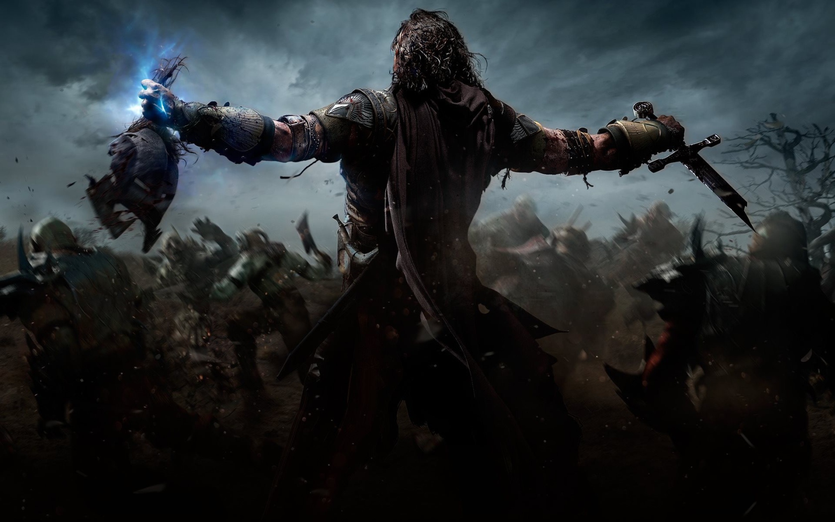 Солдат отрубил голову врагу в игре Middle-earth Shadow of Mordor