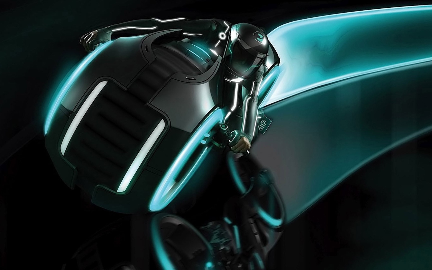 Мотоциклист в фильме Трон