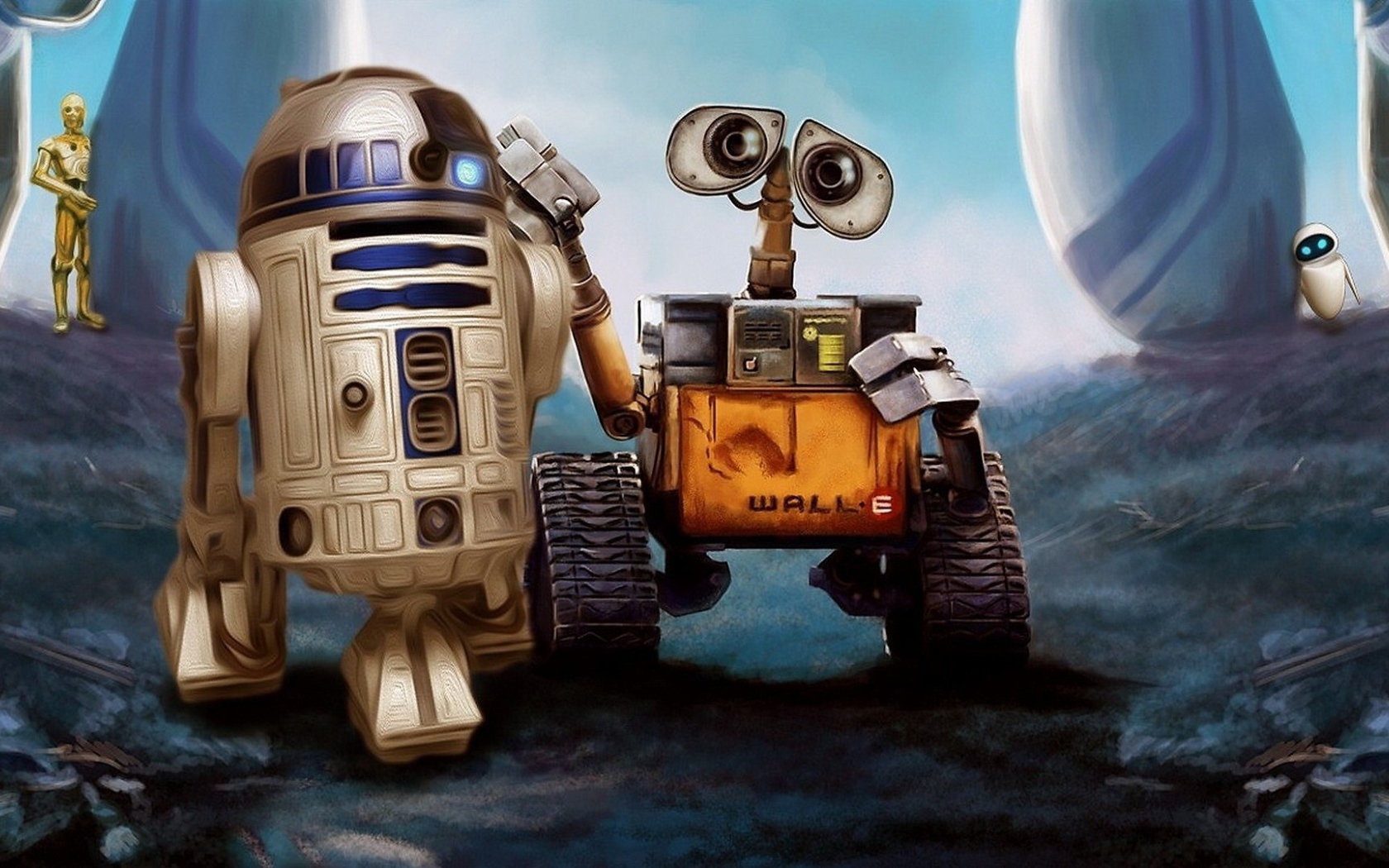Роботы R2-D2 и Wall-E