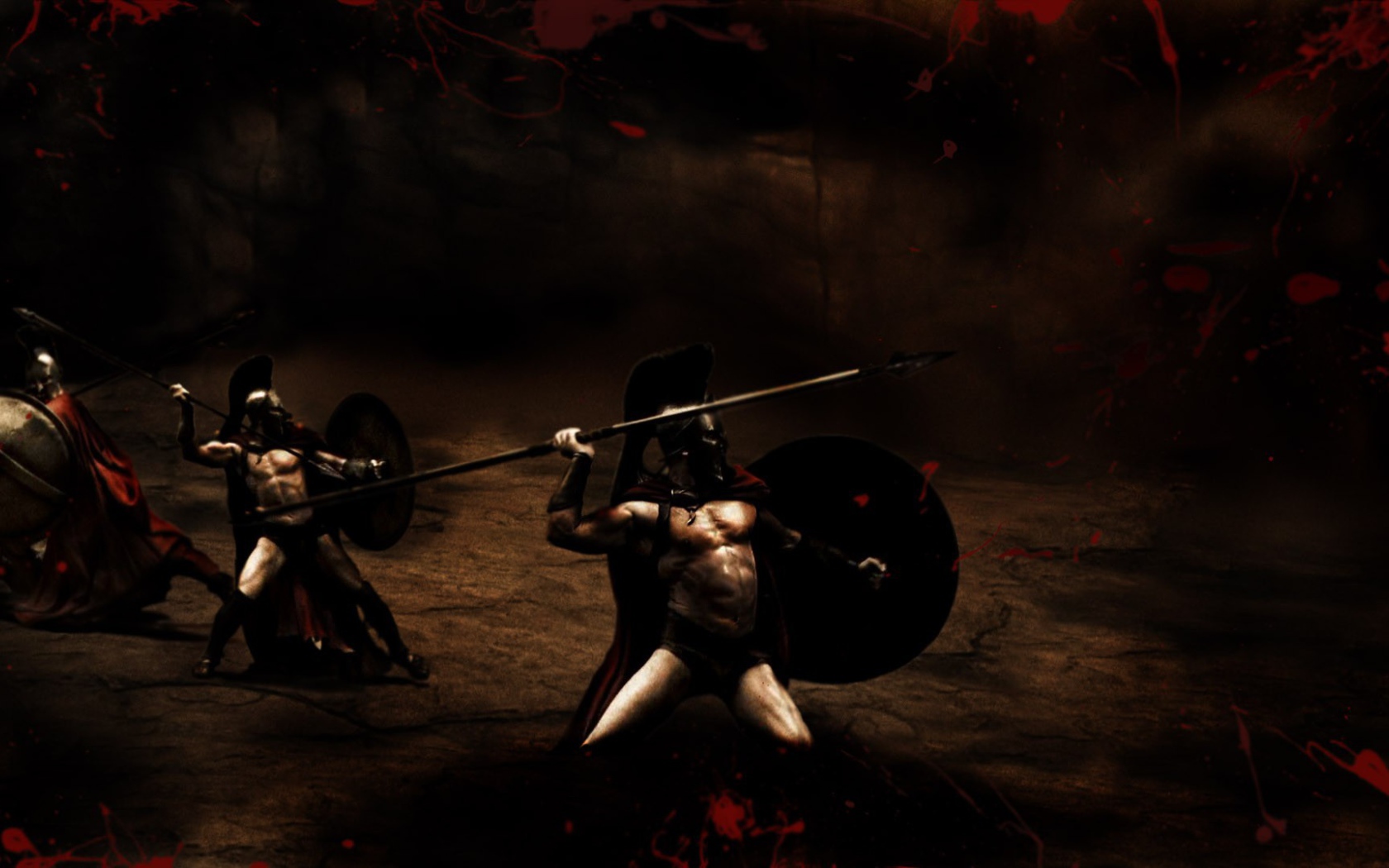 Солдаты метают копья, 300 спартанцев