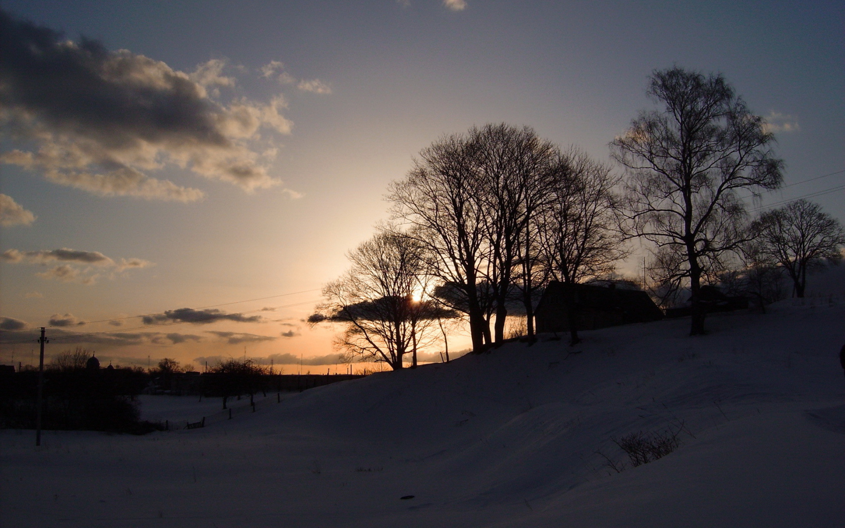 Зимний вечер в деревне
