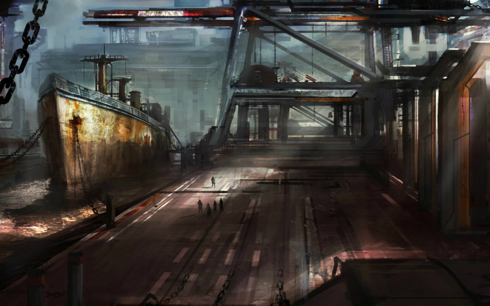 Старый корабль в ремонтном доке