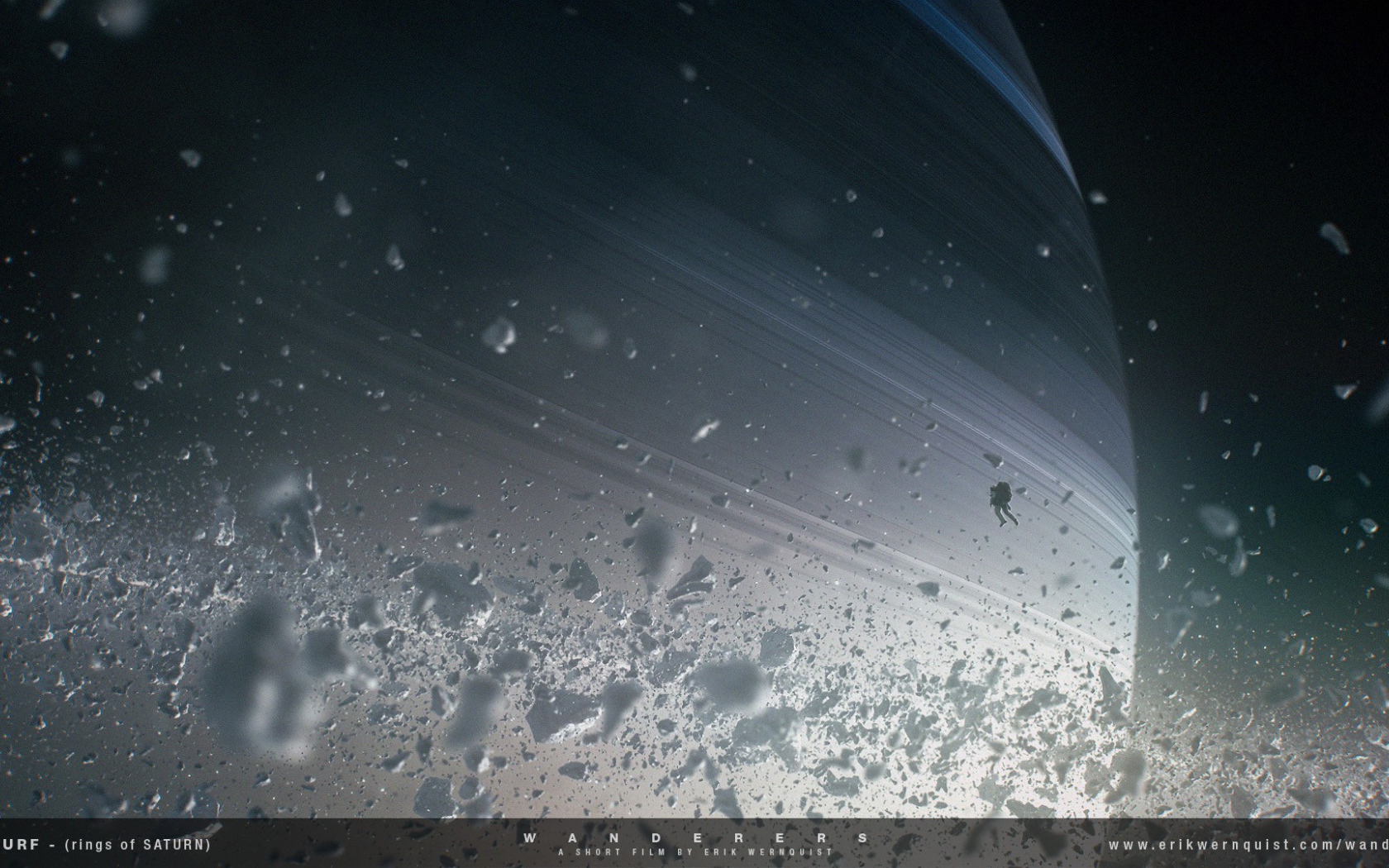 Космонавт среди камней на орбите Сатурна, фильм Wanderers