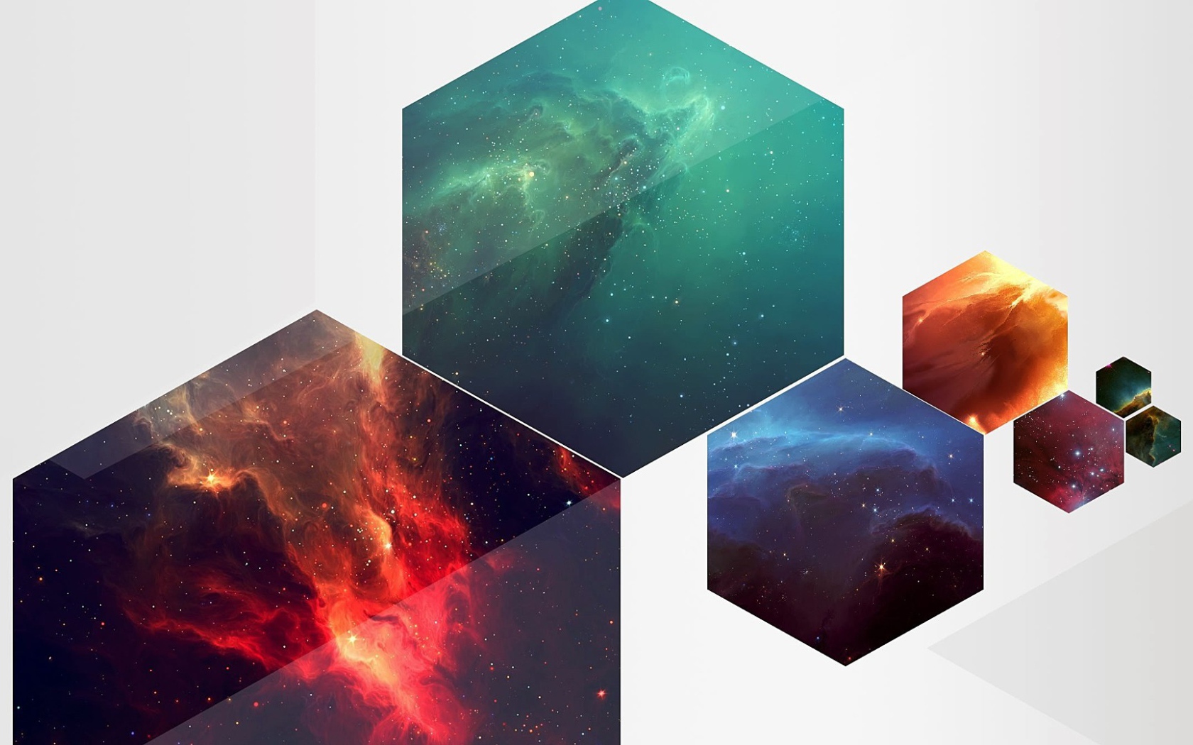 Галактики в шестиугольниках