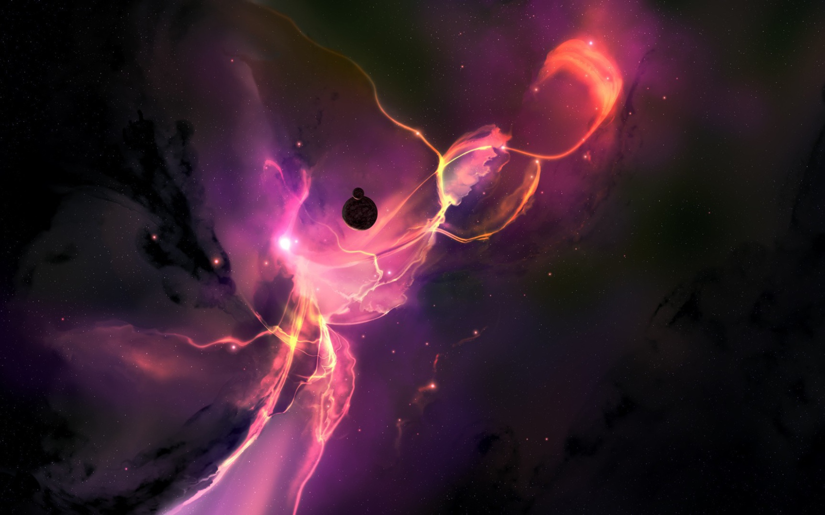 Всплеск розовой космической плазмы