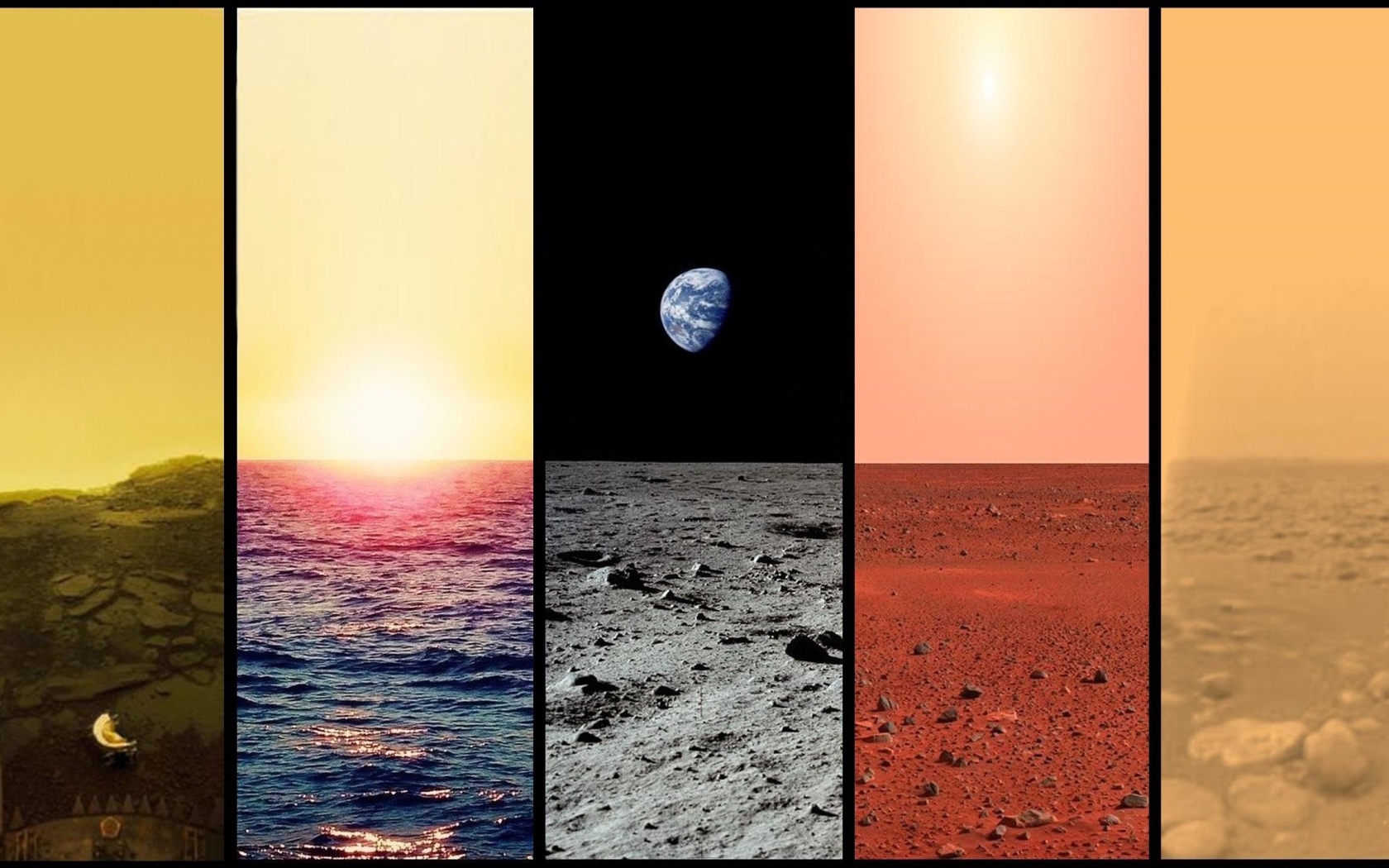 Виды снятые луноходом и марсоходом