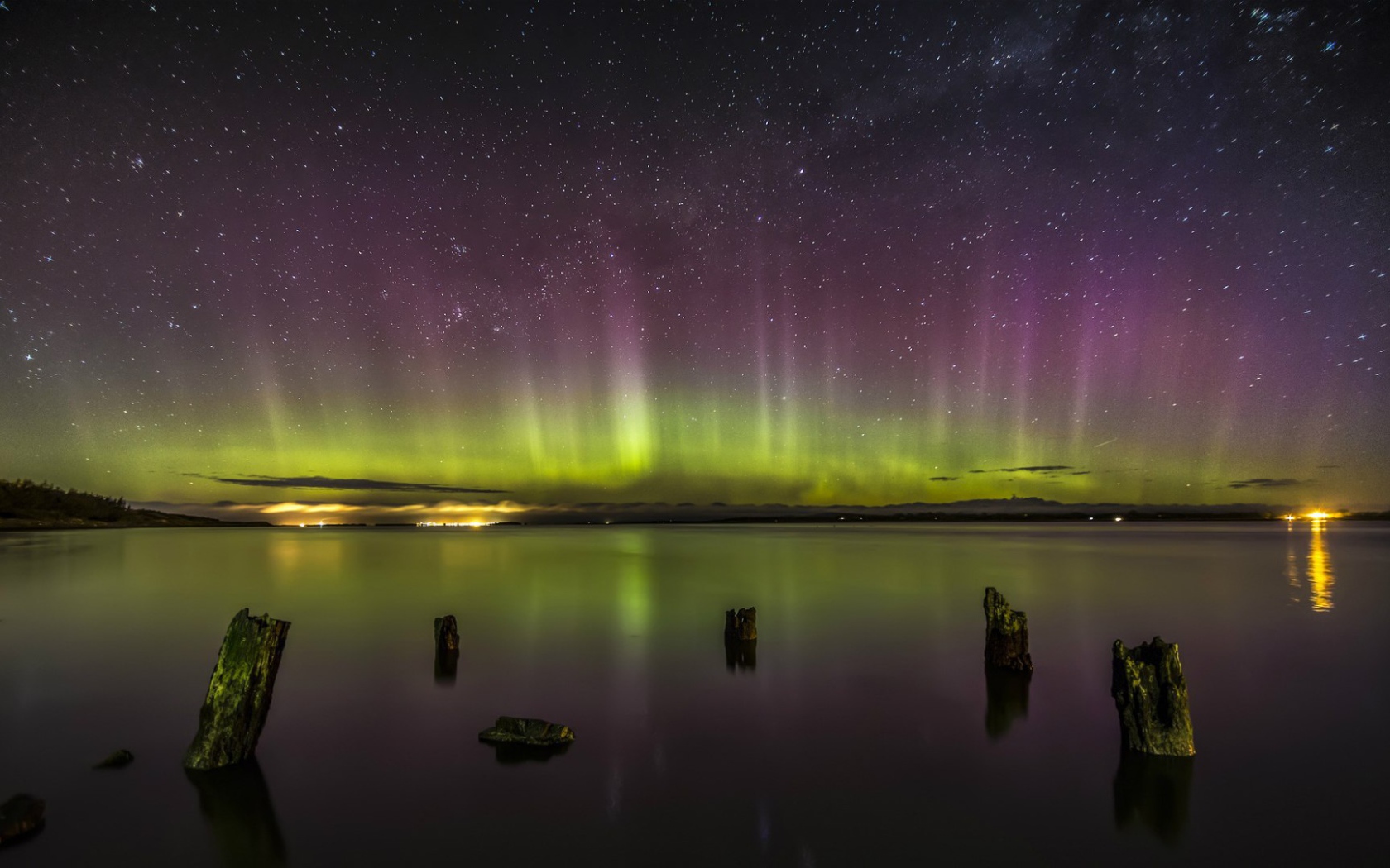 Полярное сияние в Новой Зеландии