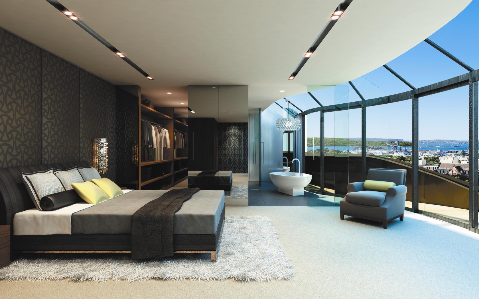 Квартира со стеклянными дверями