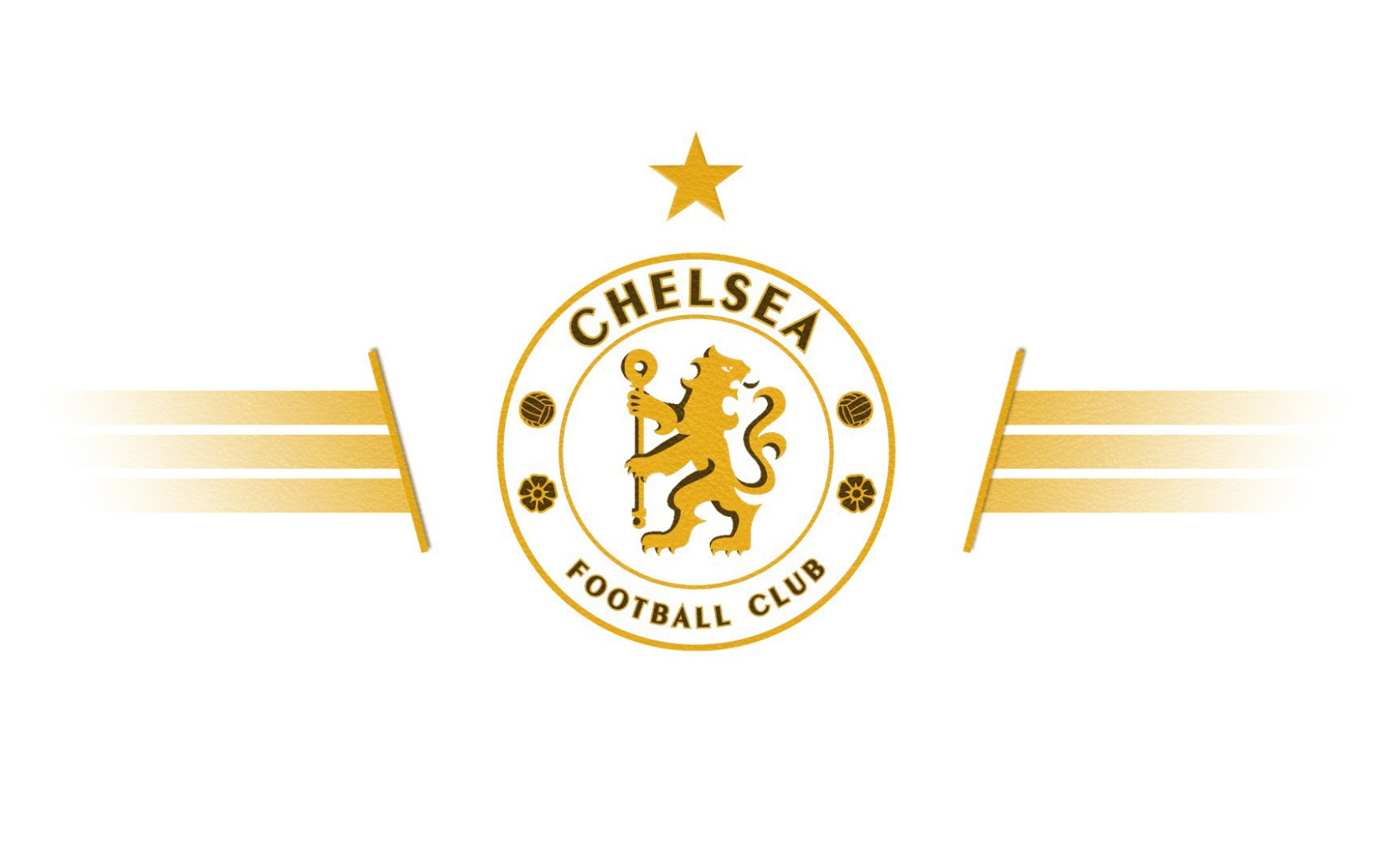 Футбольный клуб Челси, логотип золотой на белом