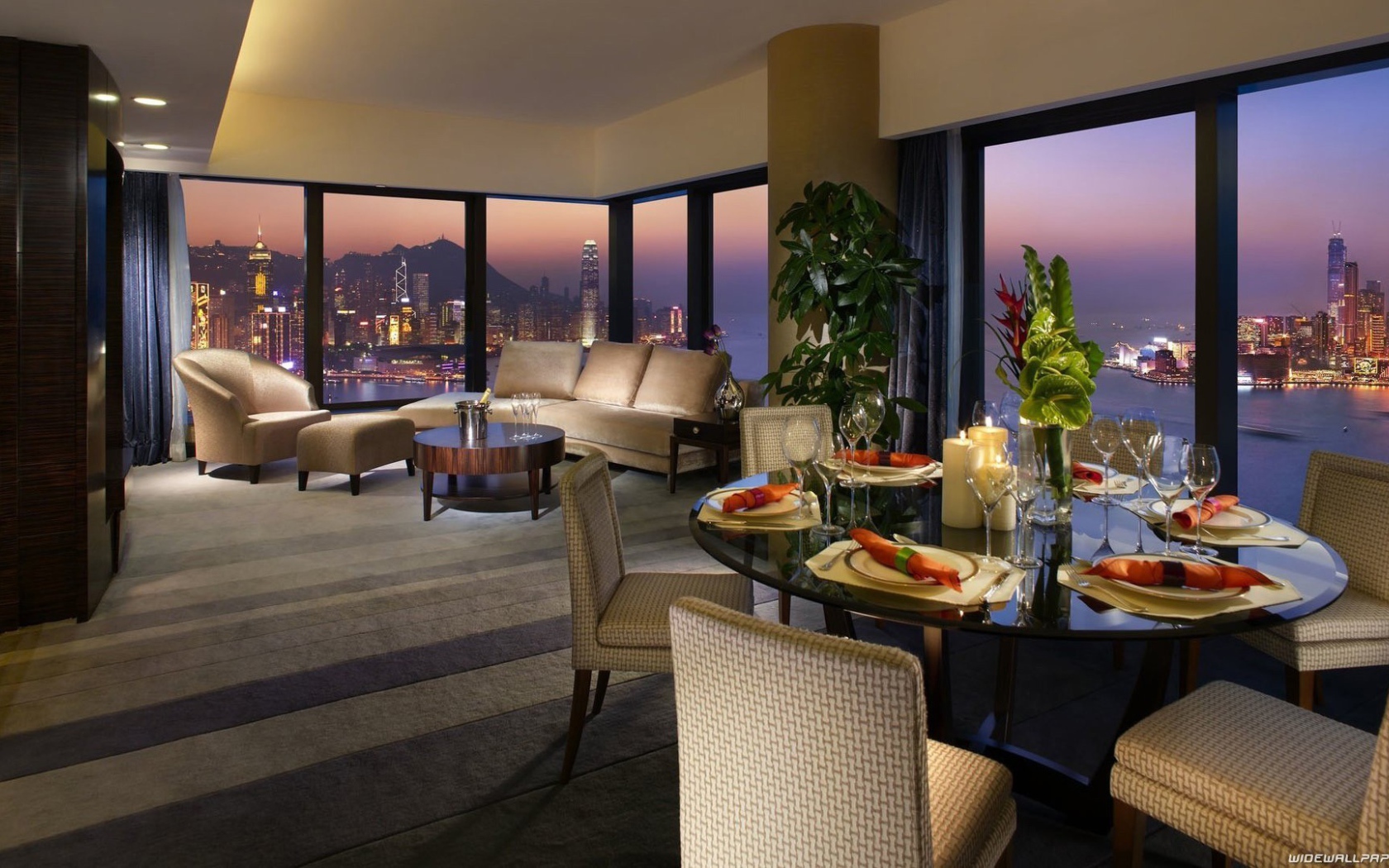 Гостиная с видом на Гонконг
