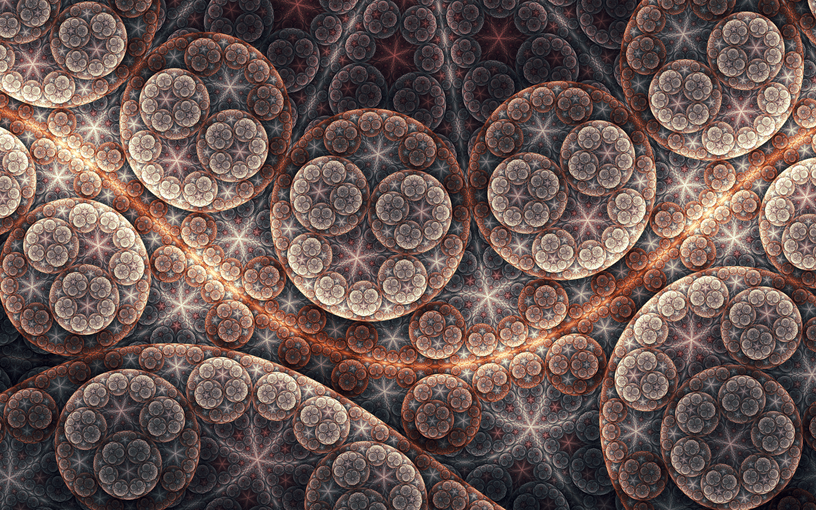 Абстрактные круги, фрактальный рисунок