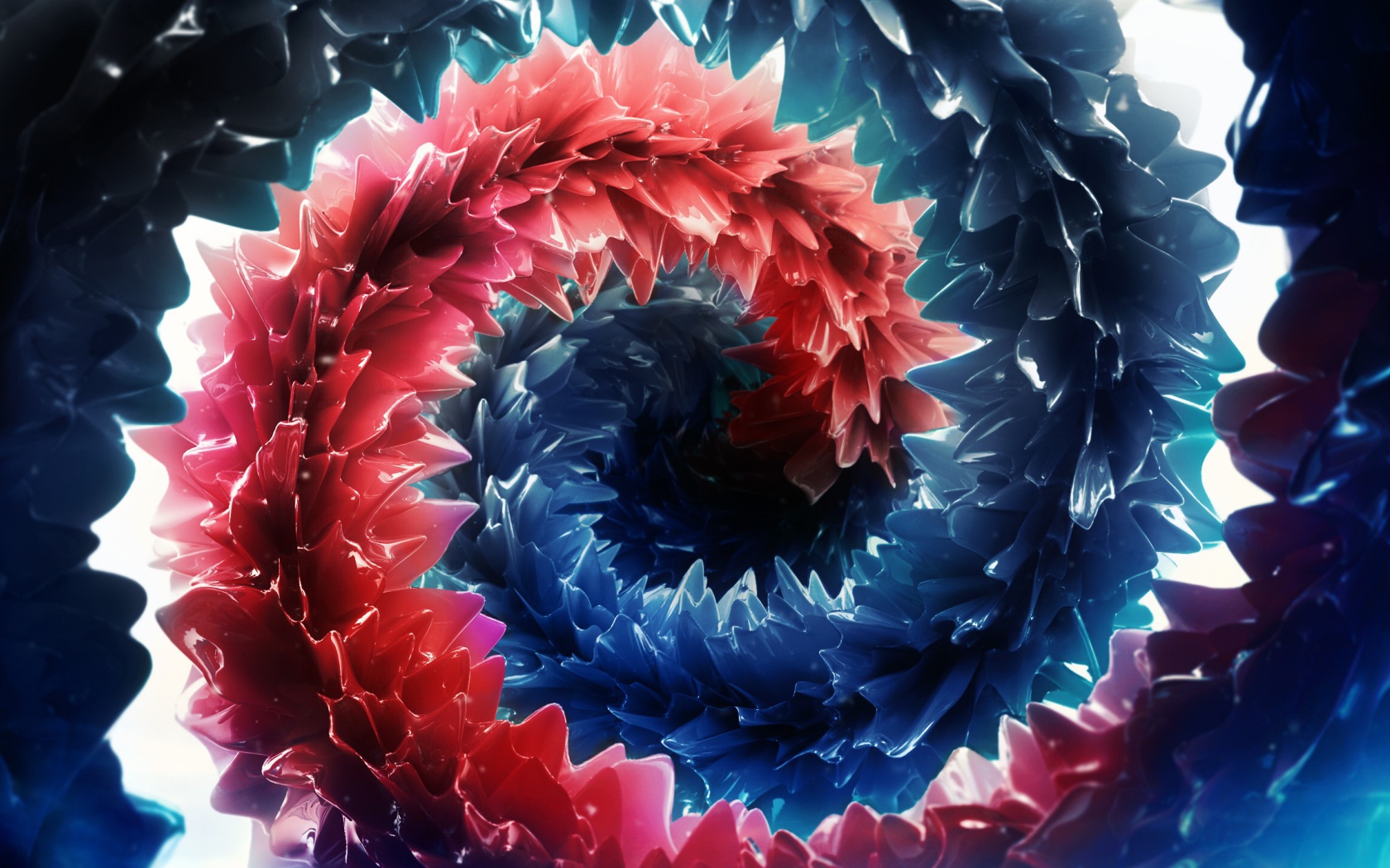 Абстрактная красно-синяя спираль 3 д  графика 