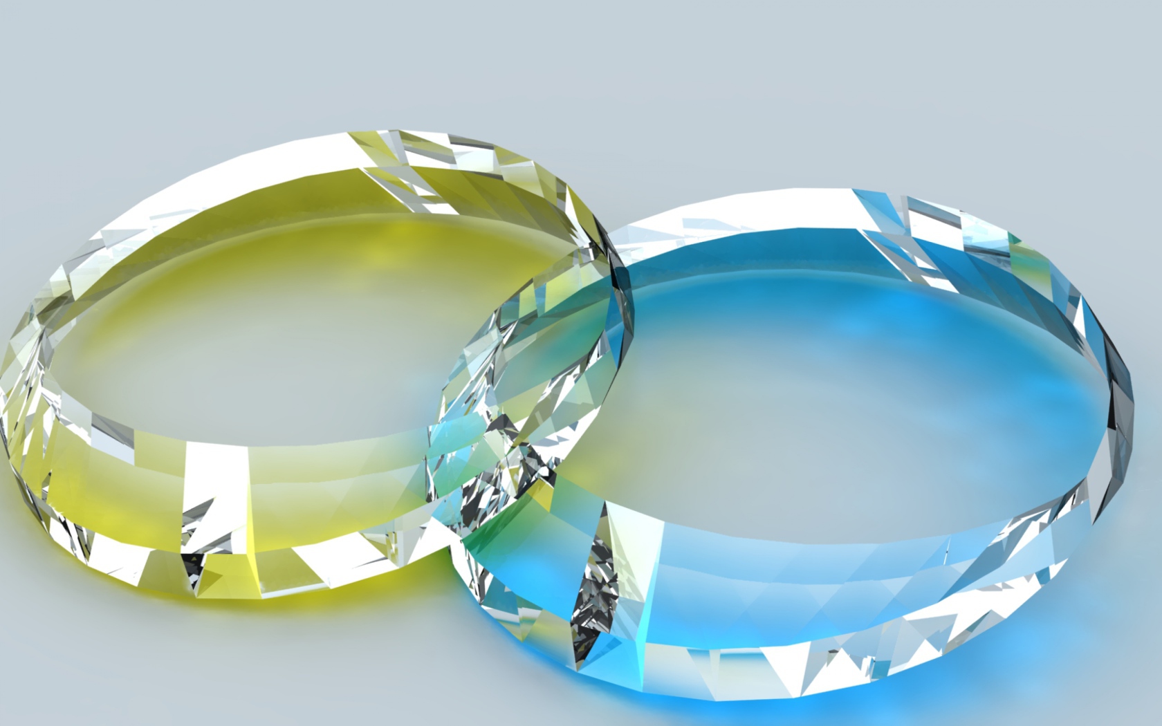 Два прозрачных драгоценных камня 3д графика 