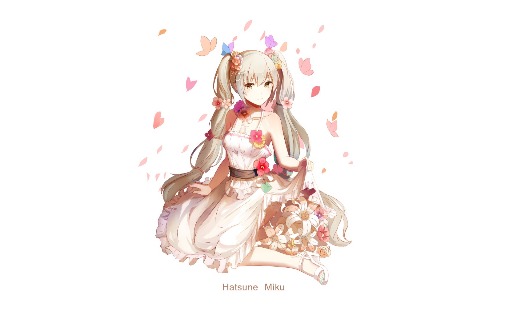 Длинноволосая девушка Хатсуне Мико аниме Вокалоид 