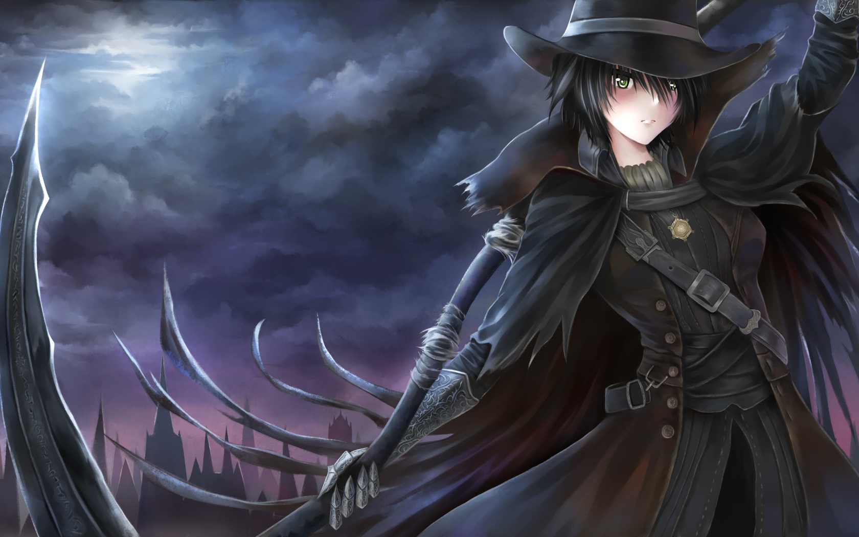 Парень в черном персонаж аниме Bloodborne 