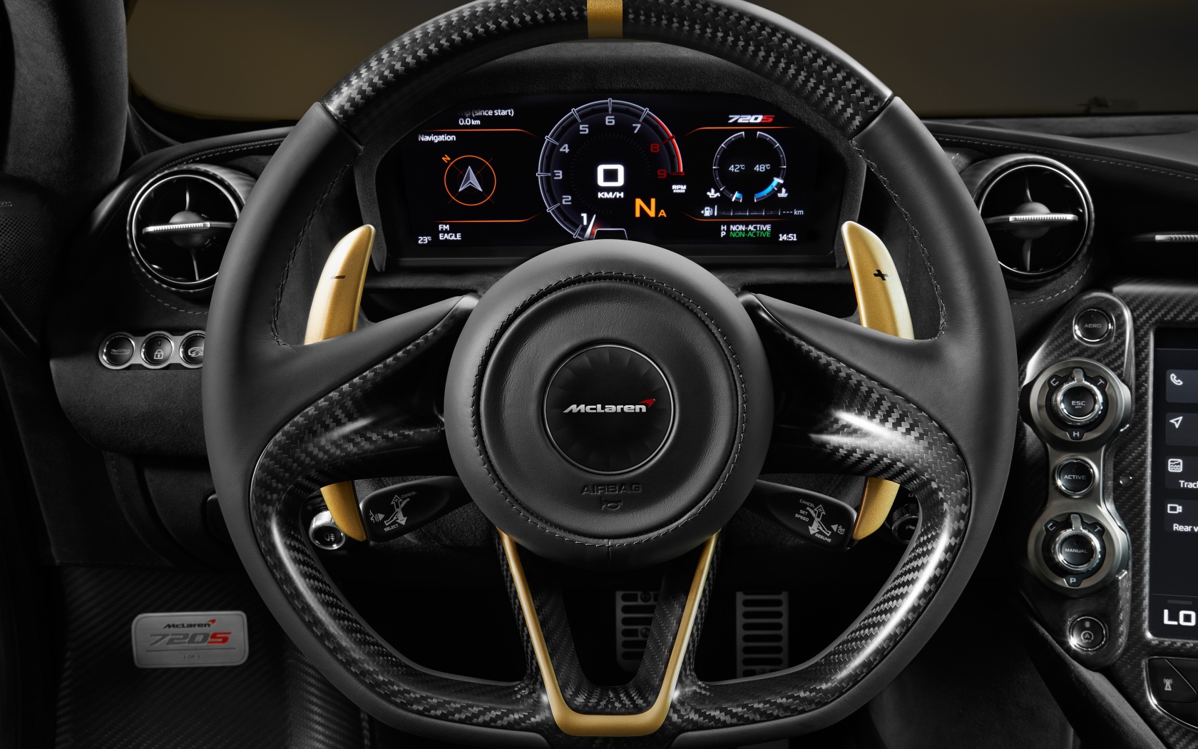 Leather steering wheel car McLaren 720S, 2018