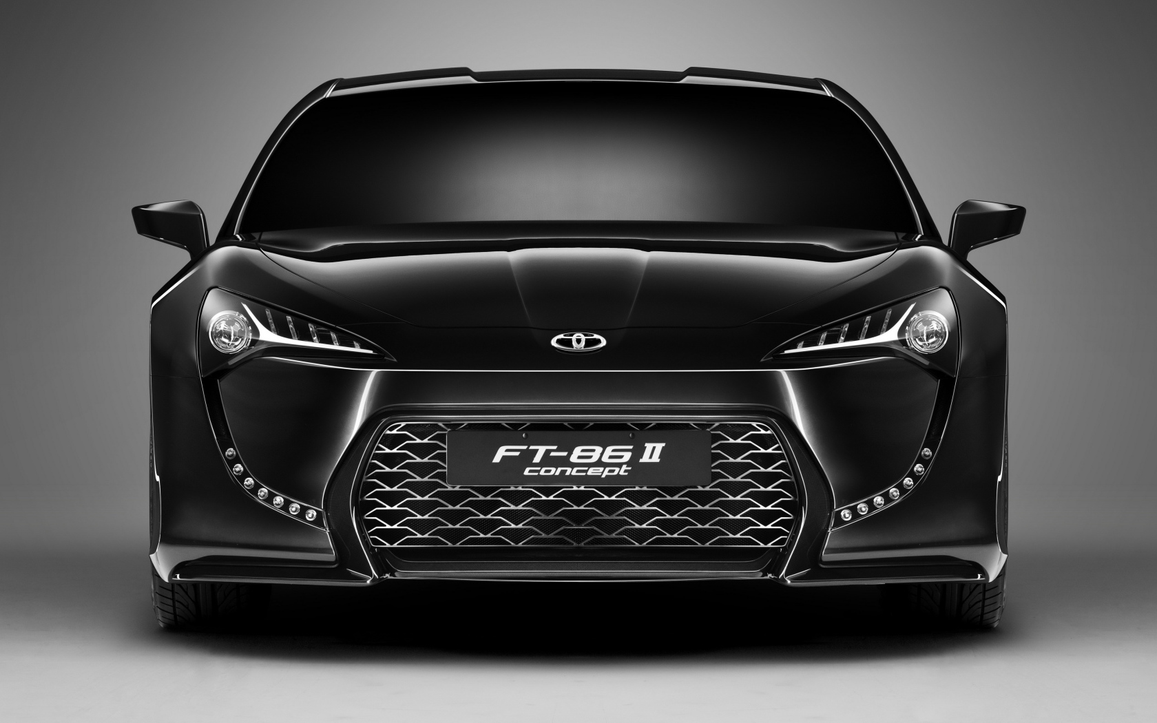 Черный автомобиль Toyota FT-86 II Concept вид спереди