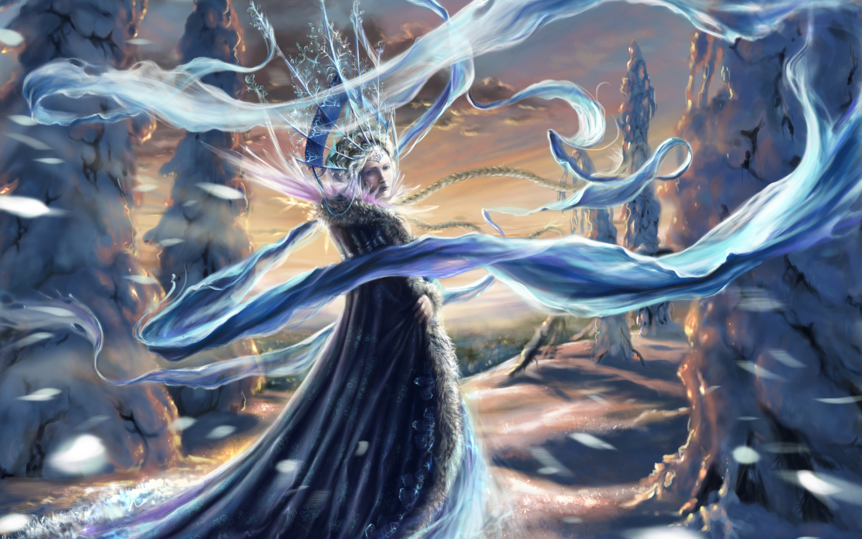 Красивая снежная королева фэнтези