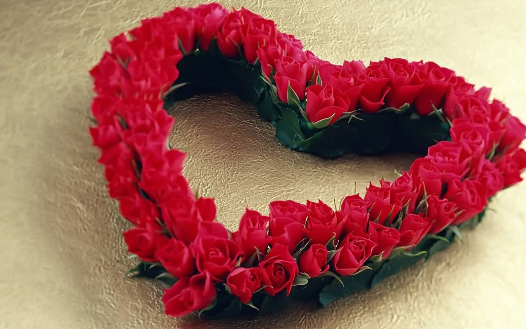 Большое сердце из красных роз 