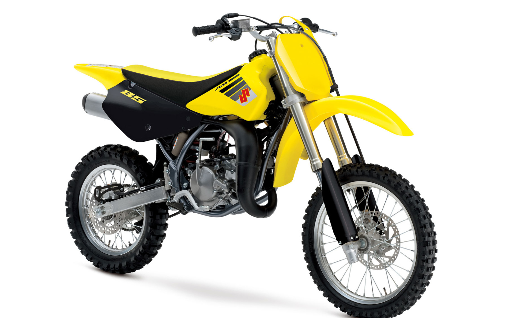 Желтый мотоцикл Suzuki RM85 