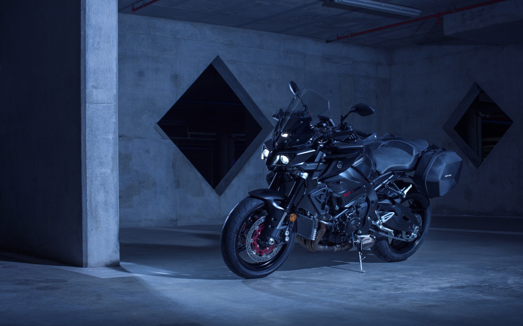 Motorcycle Yamaha MT-10 in the garage