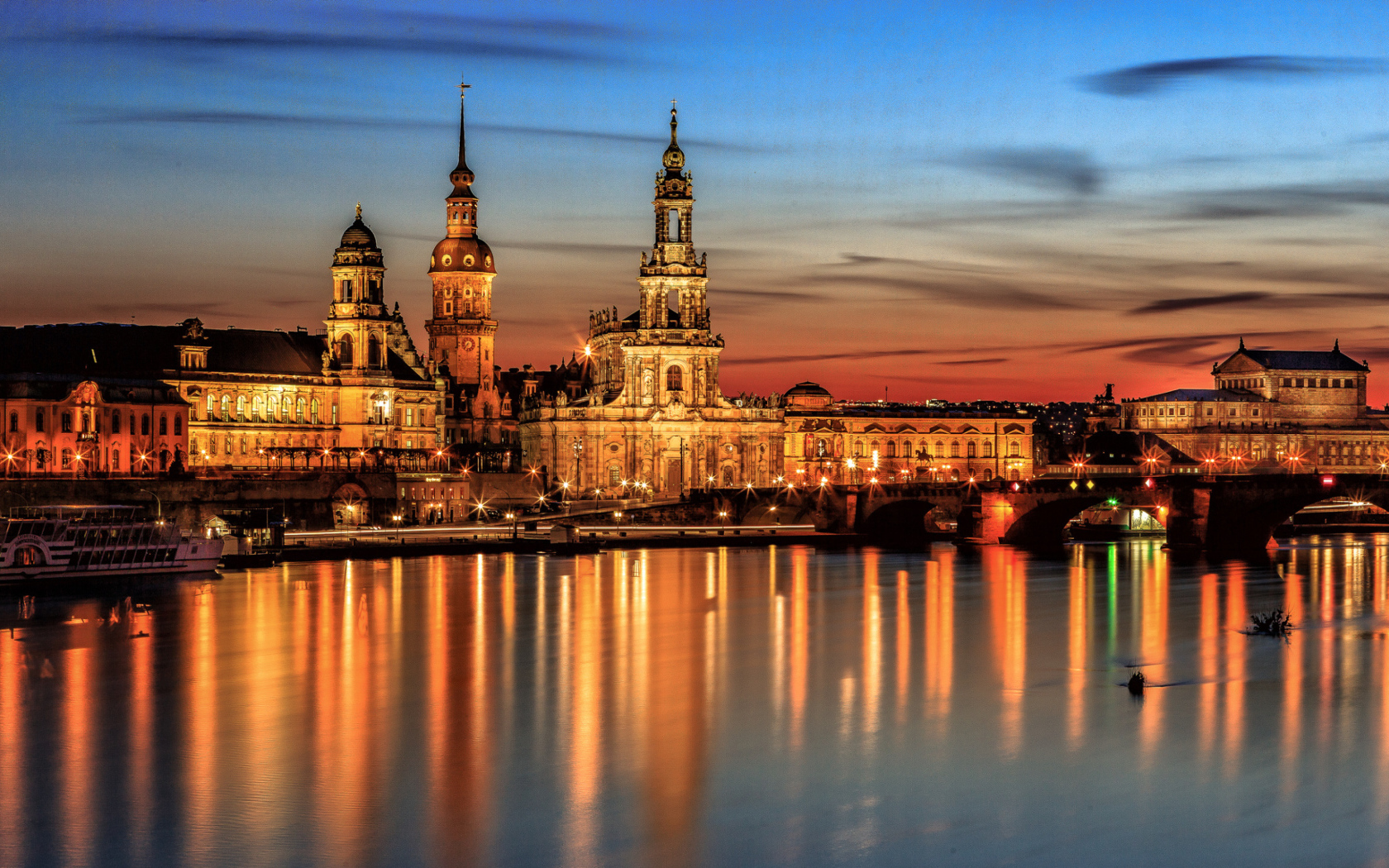 Hofkirche Cathedral in the evening, Dresden. Germany