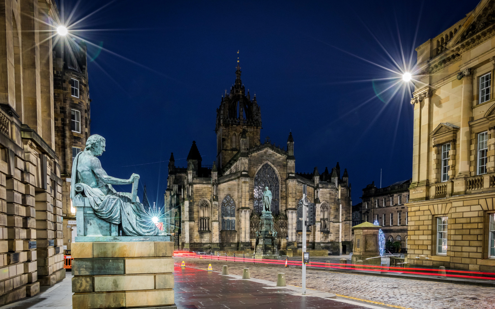 Cathedral of St. Egidius at night, Edinburgh. Scotland