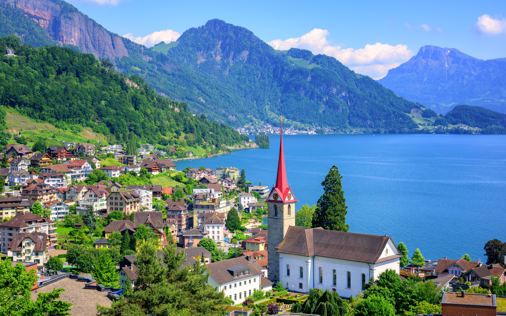 Прекрасный вид на город Люцерн, Швейцария 