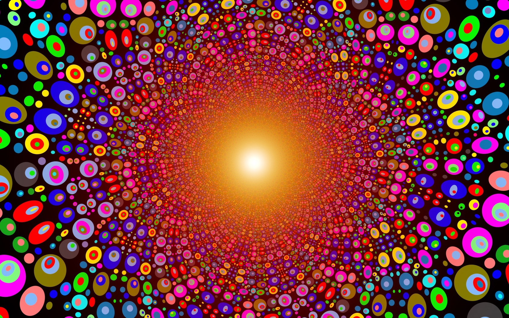 Абстрактный рисунок с яркими разноцветными кругами