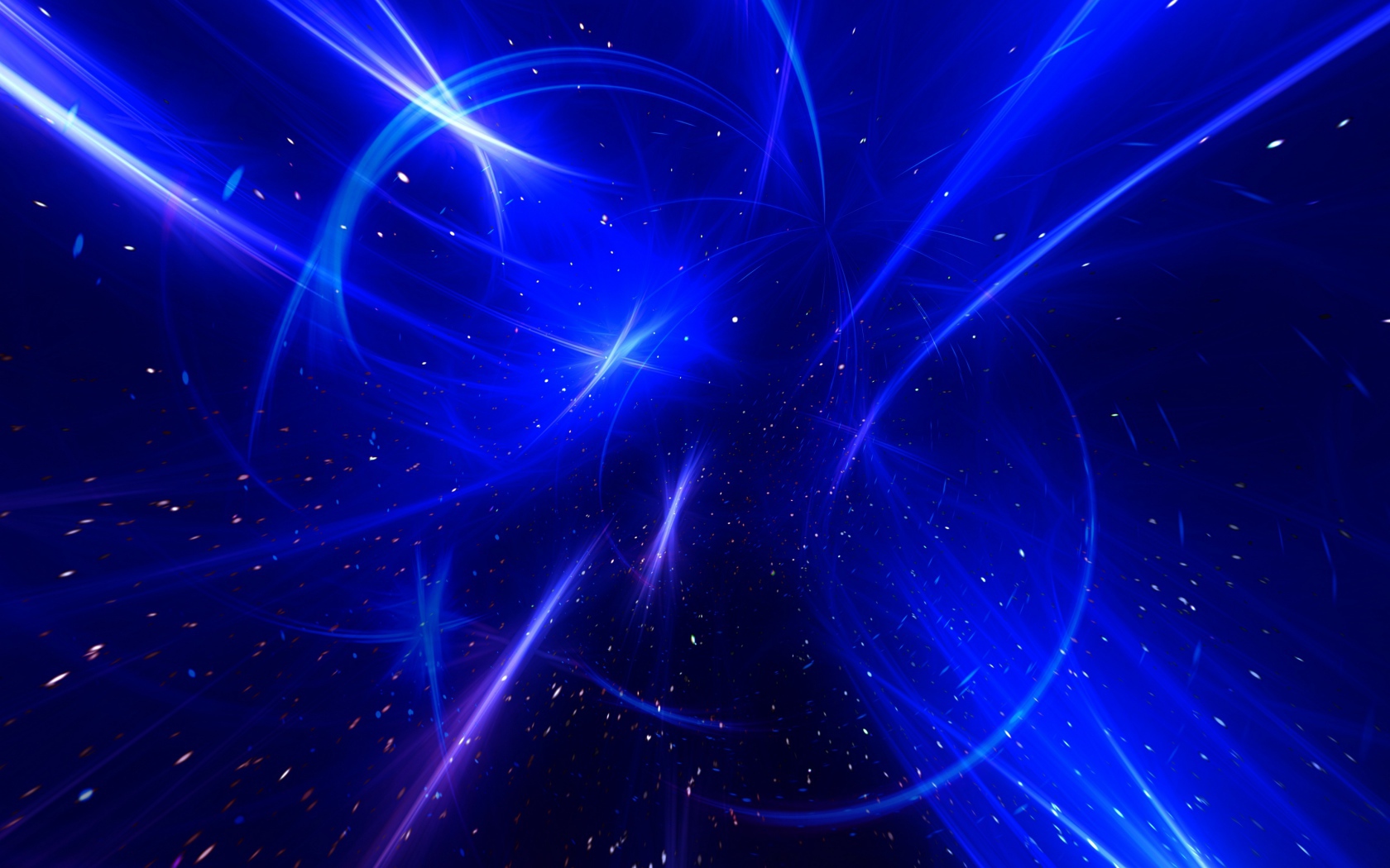 Сверкающие белые полосы на голубом фоне, абстракция 