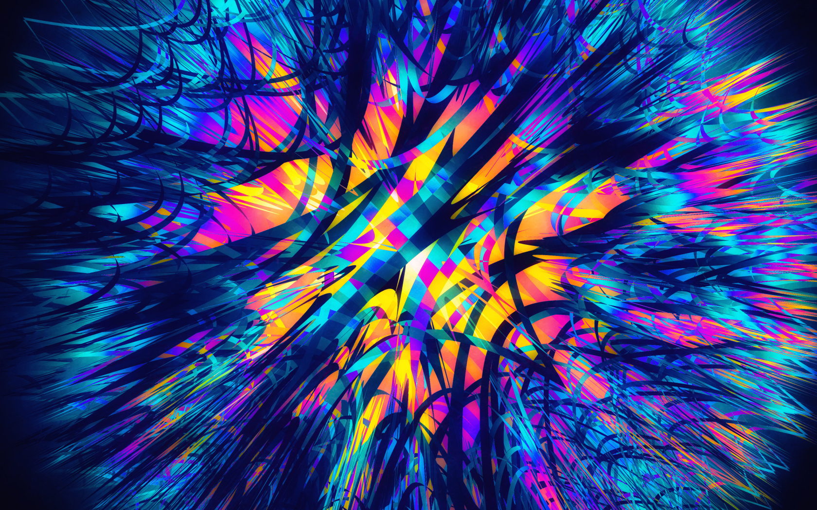 Разноцветный абстрактный рисунок на синем фоне