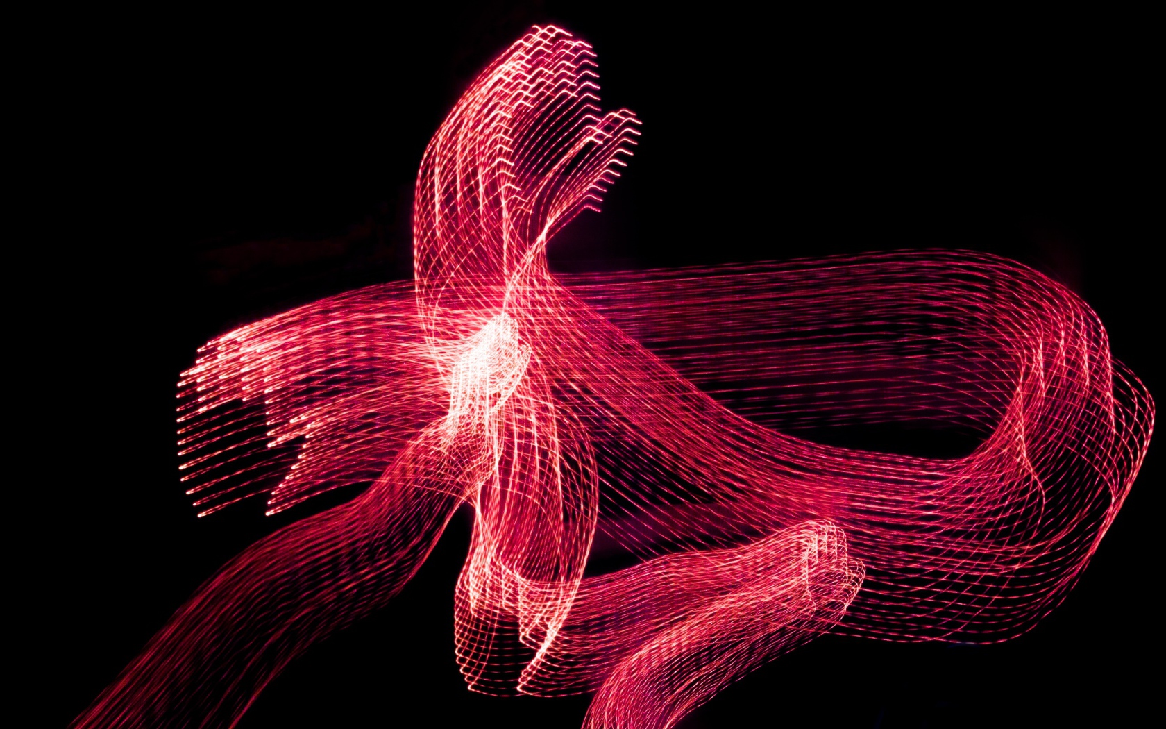 Red abstract network on a black background