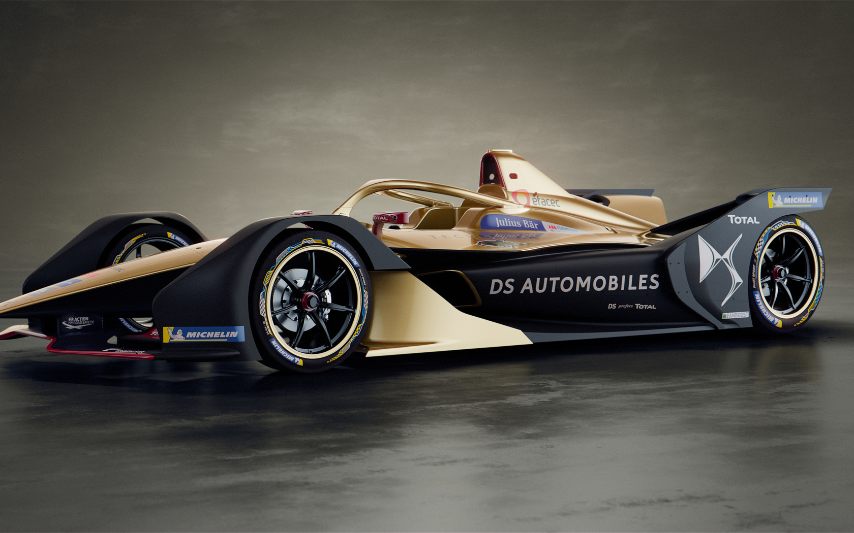 Гоночный автомобиль DS E-Tense FE 19 вид сбоку