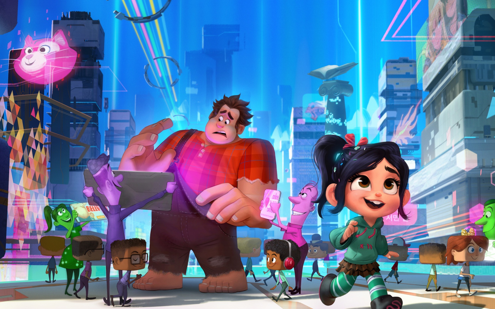 Герои нового мультфильма Ральф ломает интернет. Ральф 2, 2018