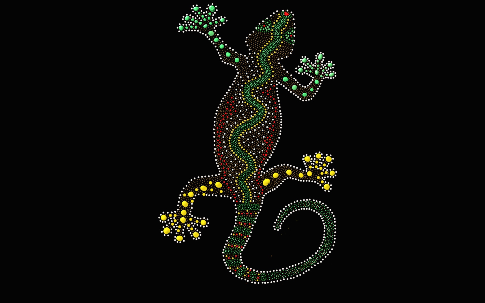 Блестящий геккон на черном фоне