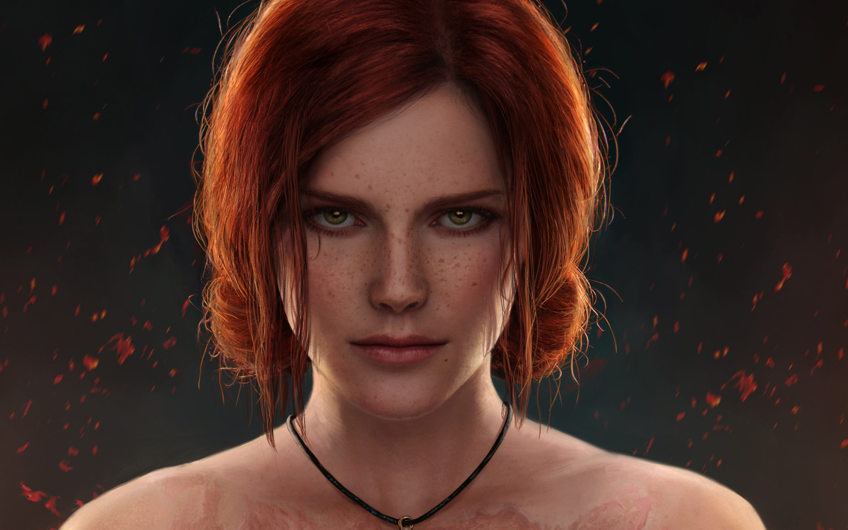 Фантастическая рыжеволосая зеленоглазая девушка