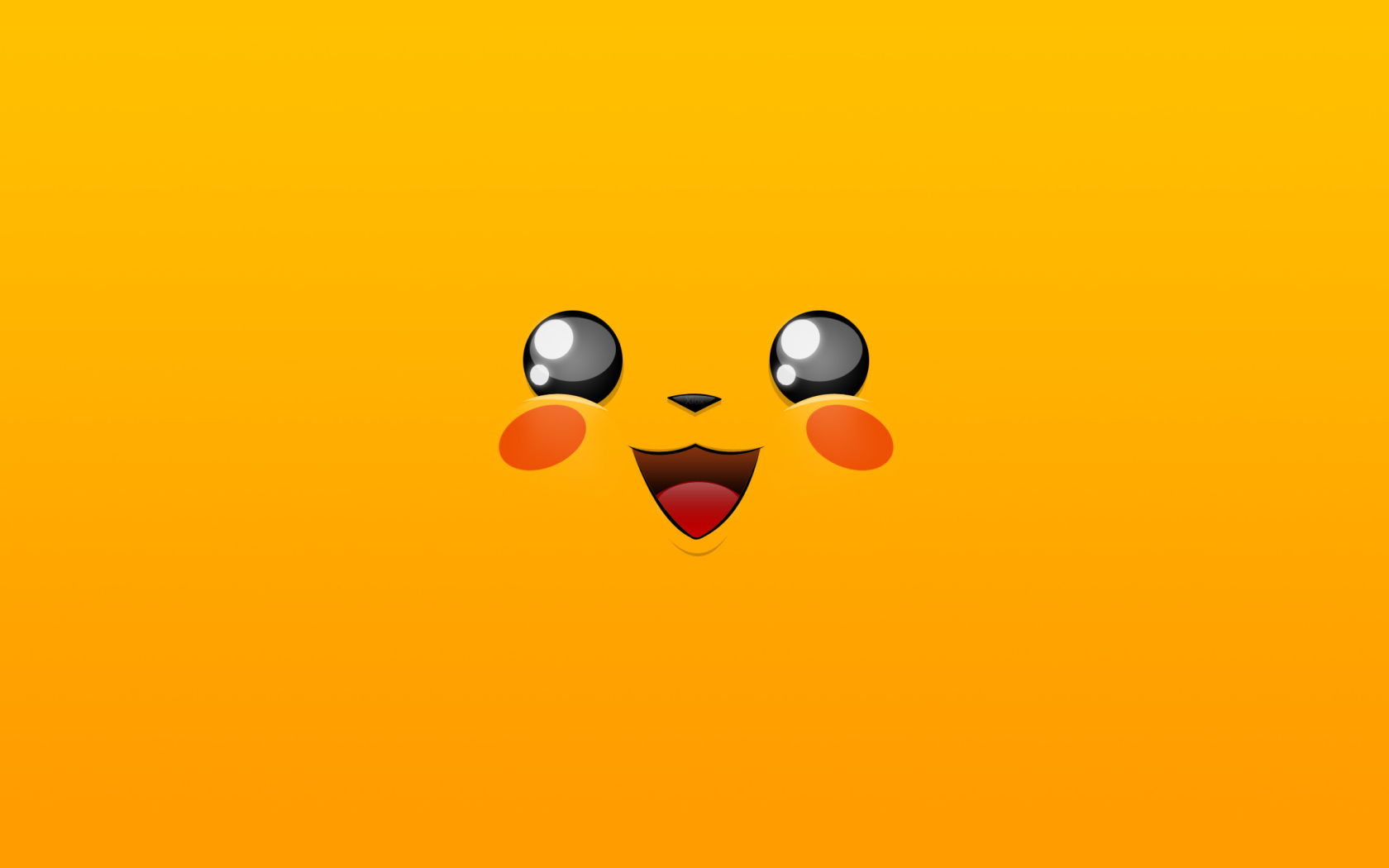 Лицо покемона Пикачу на желтом фоне