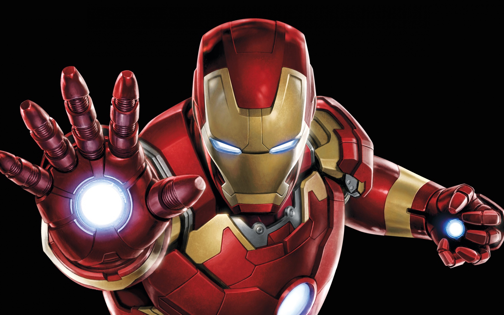 Супергерой Марвел Железный человек на черном фоне