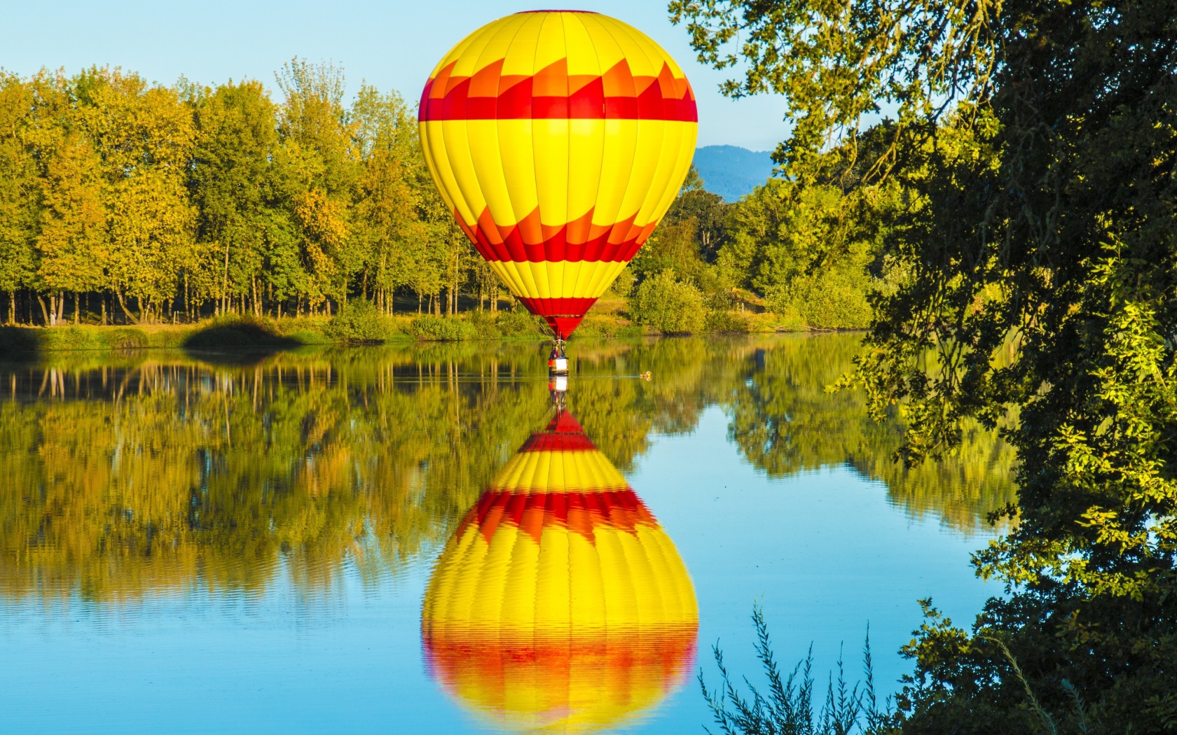 Big balloon over the lake
