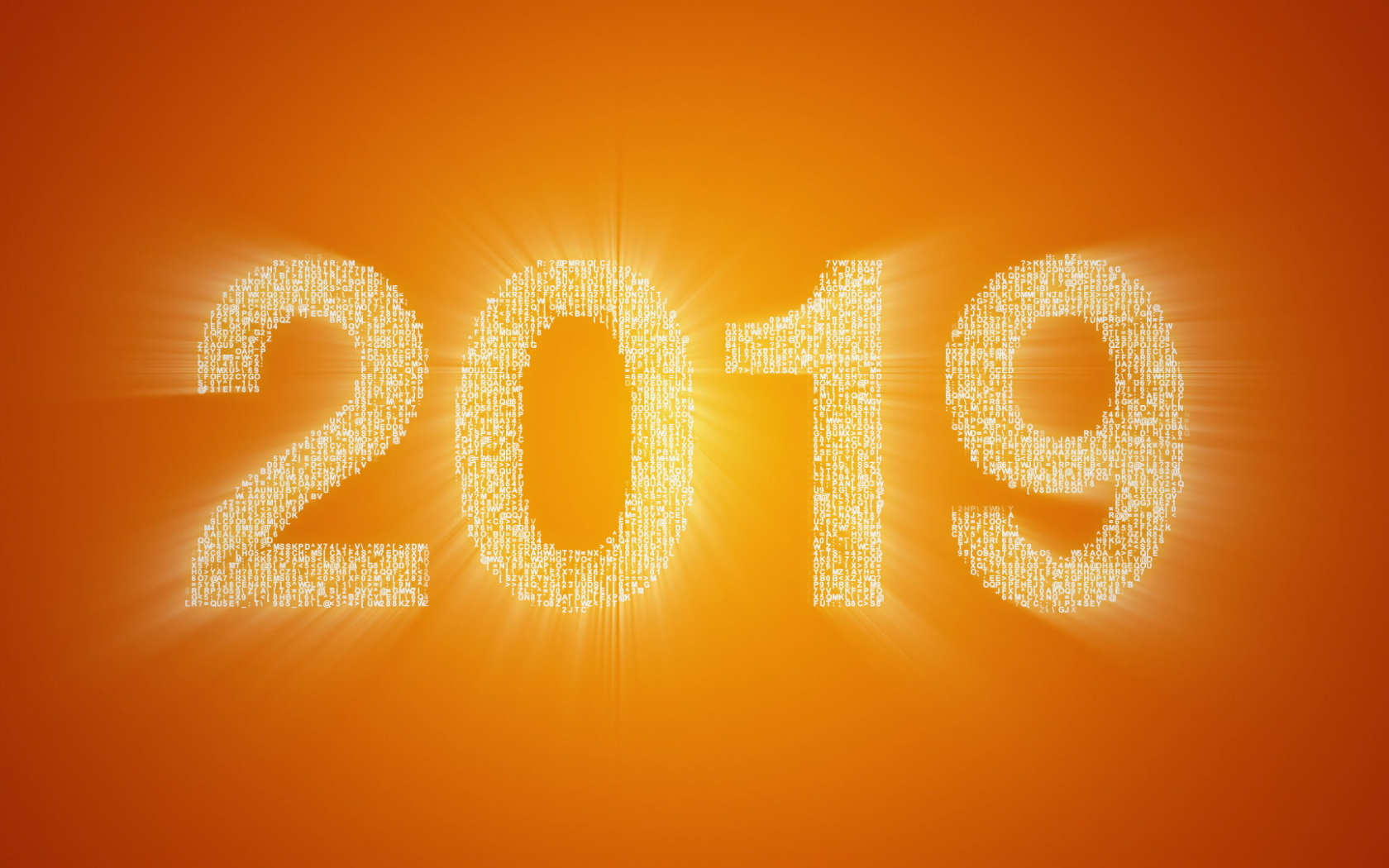 Цифры 2019 на оранжевом фоне 