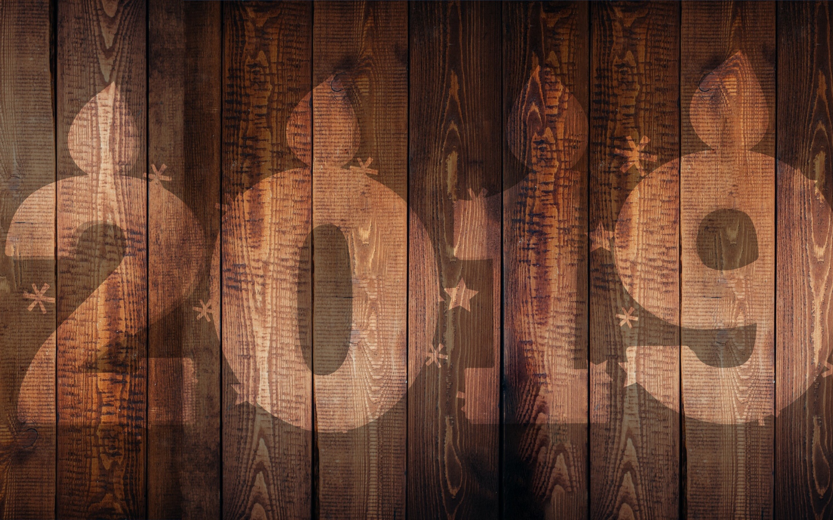 С Новым 2019 годом, цифры на деревянном фоне