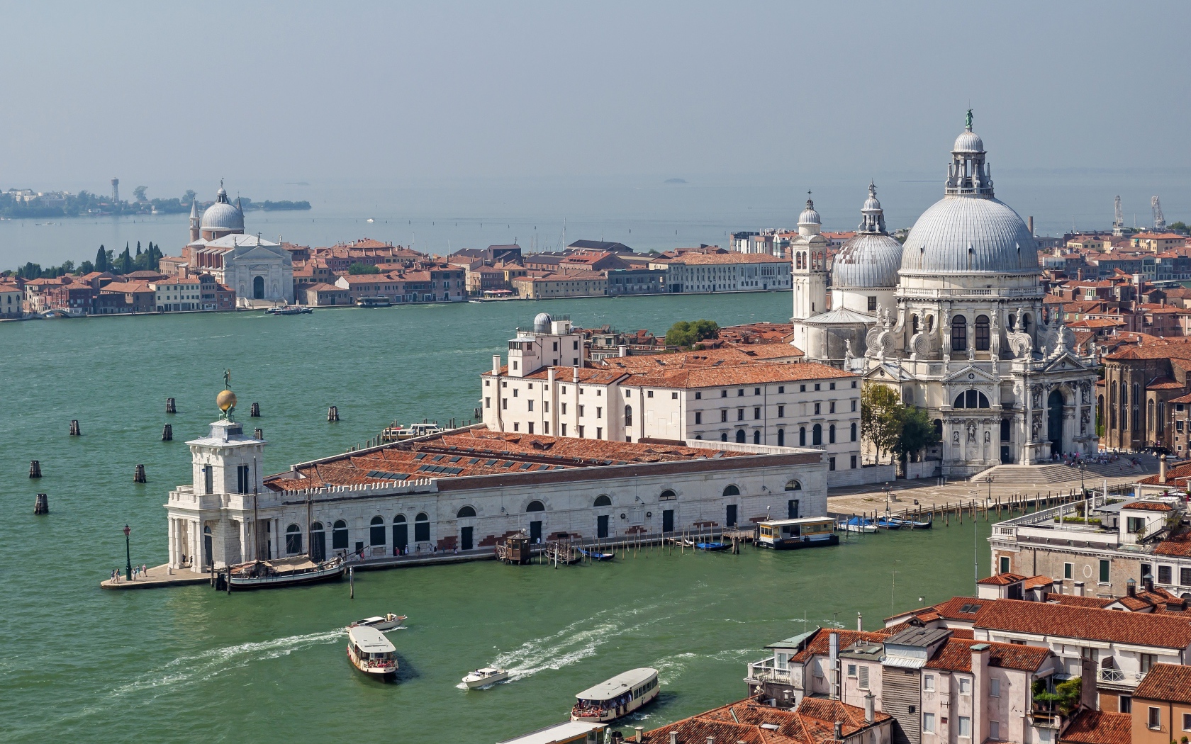 View of the Cathedral of Santa Maria della Salute on the Grand Canal, Venice. Italy