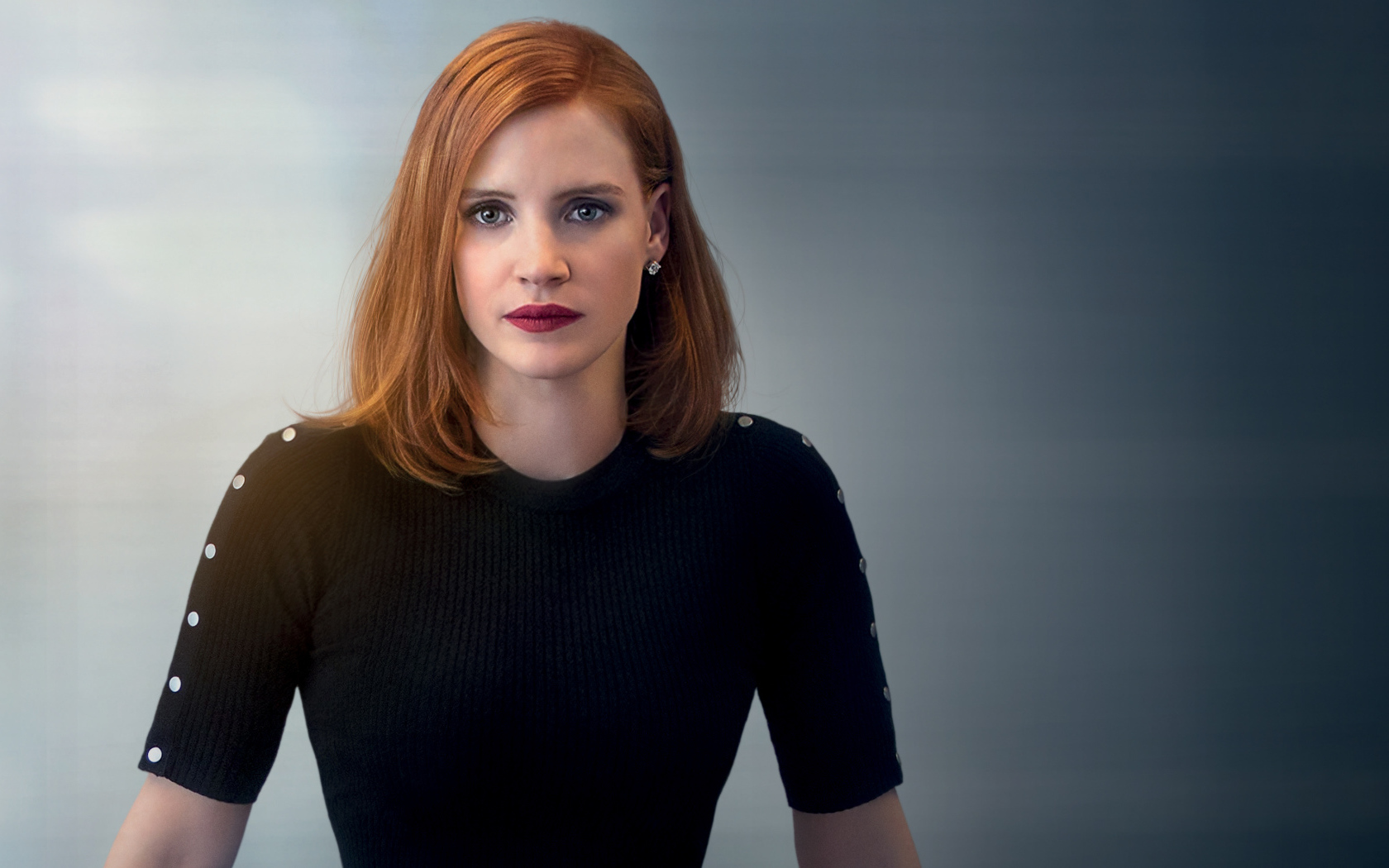 Актриса Джессика Честейн в черном наряде