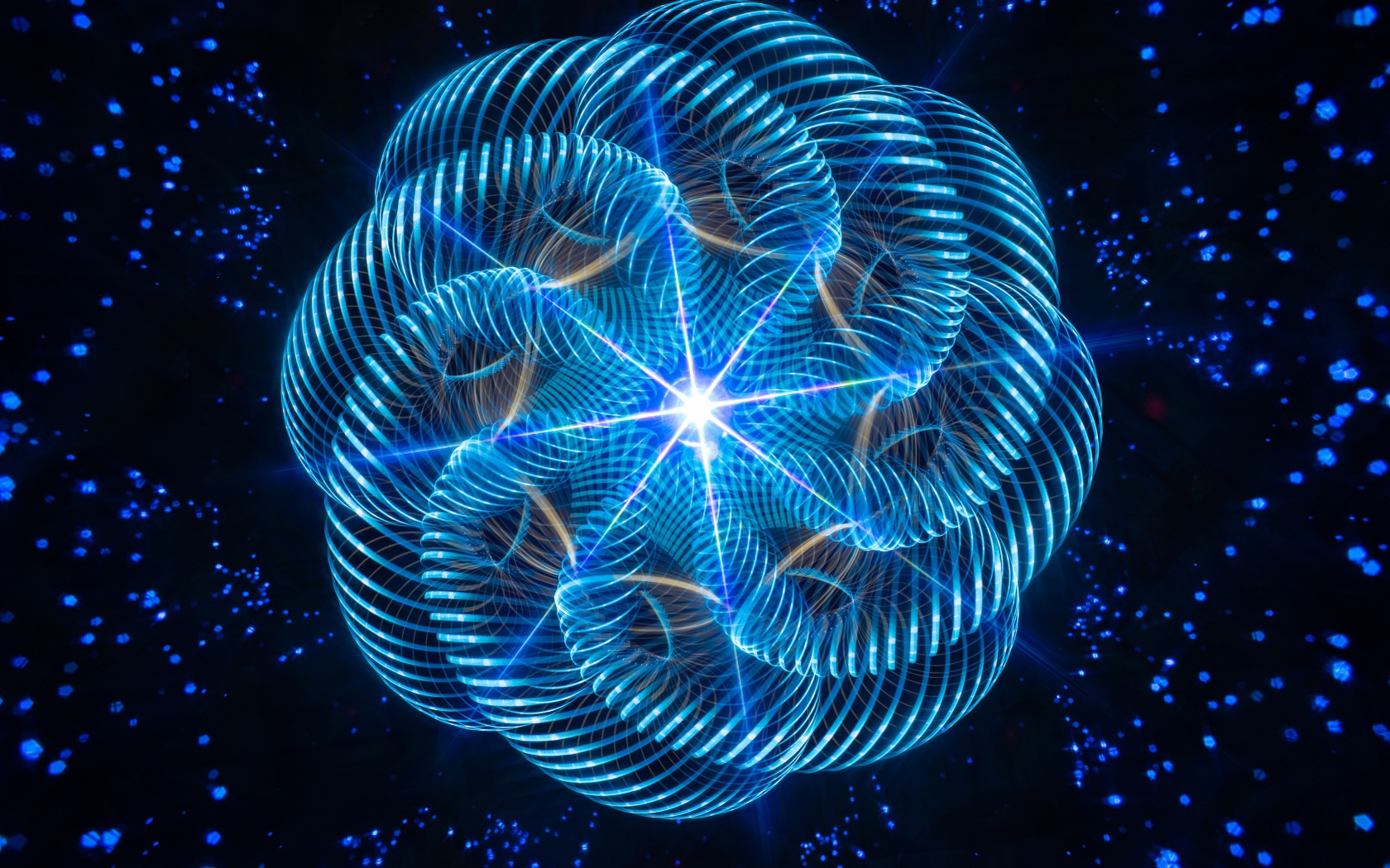 Красивый спиральный рисунок с яркой звездой в середине