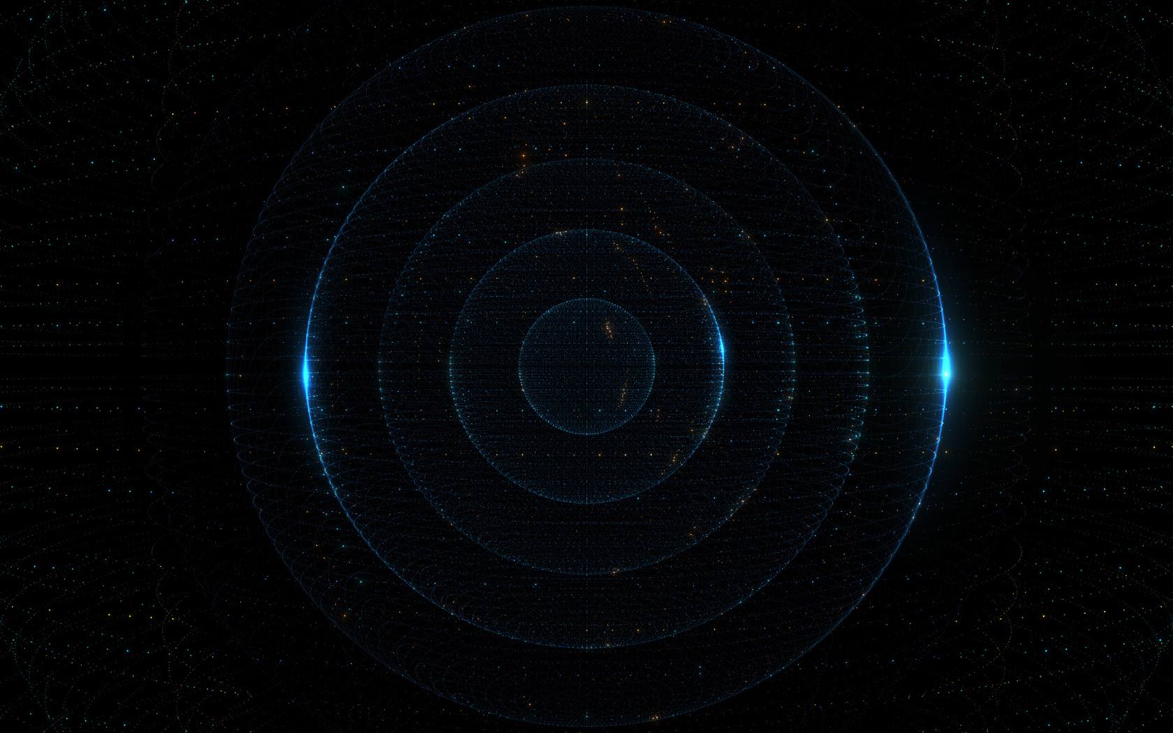 Неоновые круги на черном фоне 