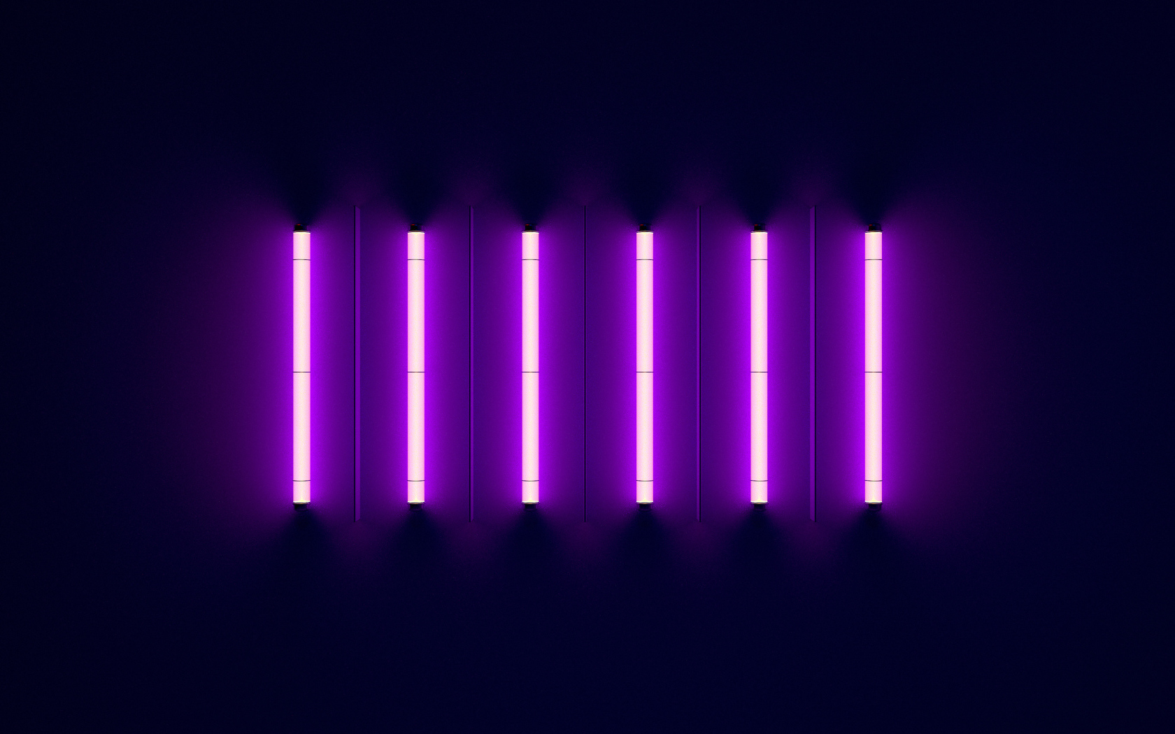 Неоновые светящиеся лампы на синем фоне